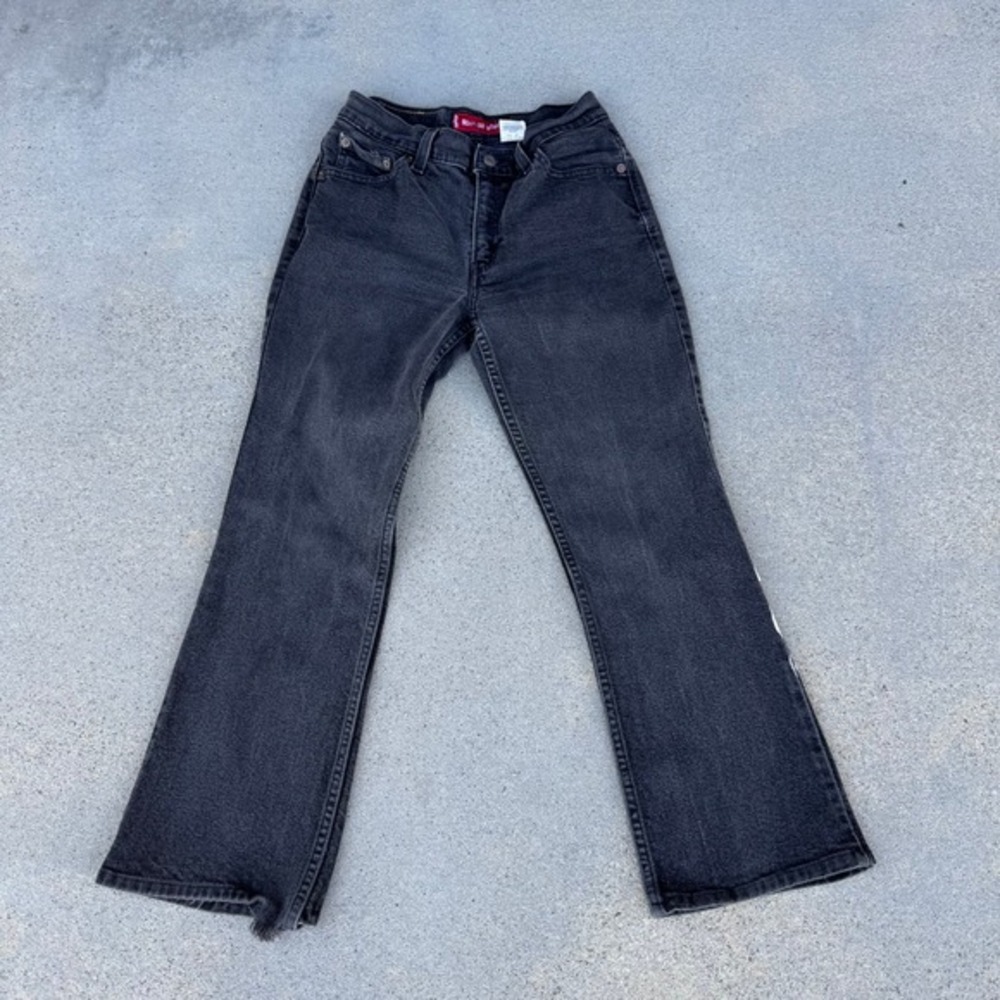 Vintage Levi's 517 Boot Cut Stretch Jeans‎ Black Junior Size 5